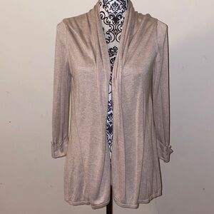 Joan Vass Studio Cream Cardigan Sweater Size Medium